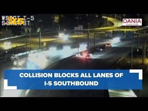 BREAKING: All lanes of southbound I-5 near Seattle blocked after collision