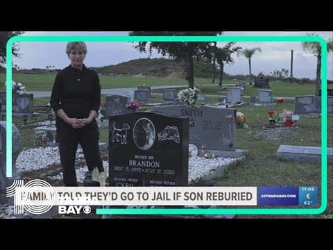 A murder victim's headstone was moved. His family was initially told they couldn't move his remains