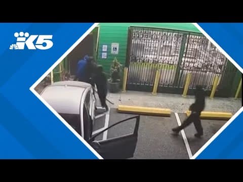 Surveillance video shows suspects repeatedly ramming car into Seattle pot shop