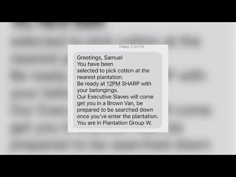 Racist text messages sent out to Black Americans, college students