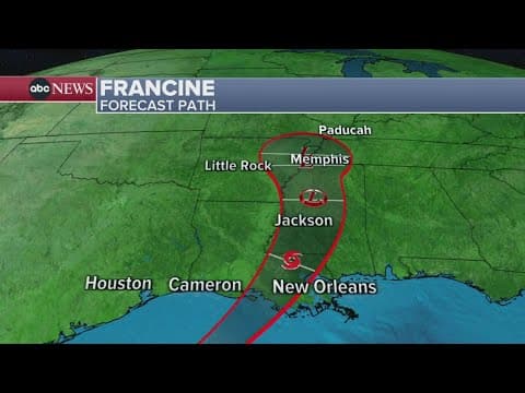 Hurricane Francine is expected to make landfall in Louisiana on Wednesday