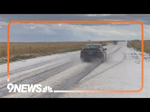 Plowable hail covers roads in Peyton, Colorado