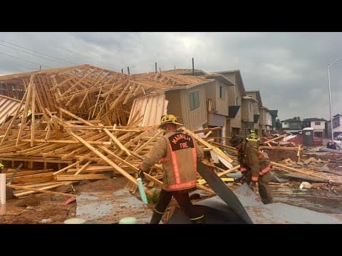 Emergency responders searching for victims after houses under construction collapse in Montgomery Co