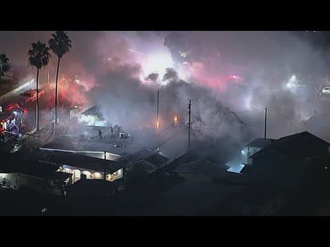 4 homes burned in California fire blamed on fireworks