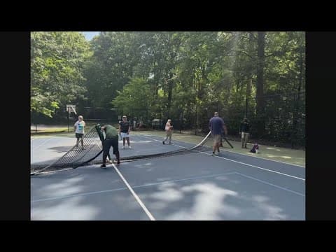 Fairfax County Park Authority restarts removal of pickleball courts with security guard in place aft