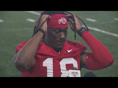 Ohio State wide receiver Marvin Harrison Jr. discusses start of spring practices