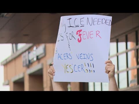 Large ICE protest takes over streets outside Game 3 of NBA Finals in downtown Indy