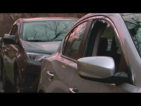 Over 50 cars hit in window smashing spree, police release video of 2 persons of interest