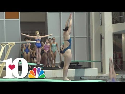 Divers getting ready for competition at Tennessee Aquatic Center