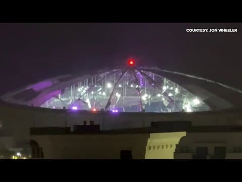 Hurricane Milton: Roof gets torn off top of Tropicana Field due to winds