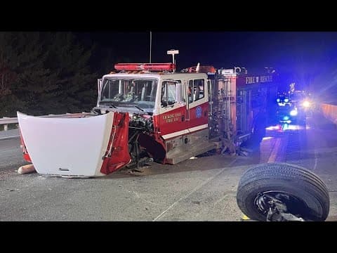 Licking Township fire truck struck while responding to crash on I-70
