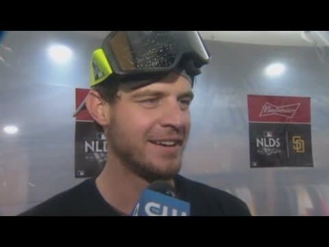Padres first baseman Wil Myers shares his excitement over the win against the Dodgers