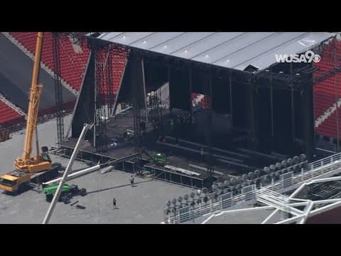 Stage under construction For Beyoncé's Cowboy Carter tour at Northwest Stadium in Landover, MD
