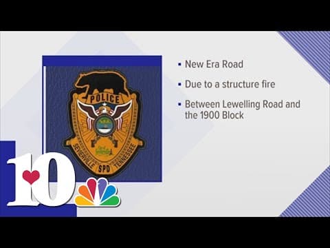 Structure fire closes road in Sevierville