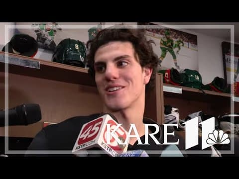 WATCH: Zeev Buium speaks with media after first practice with Wild