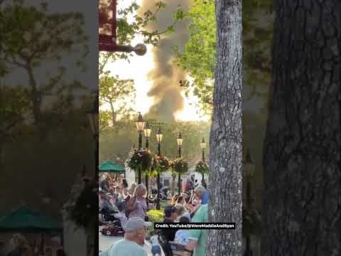 Walk-in cooler fire causes smoke plume above France Pavilion at Disney World's Epcot park #shorts