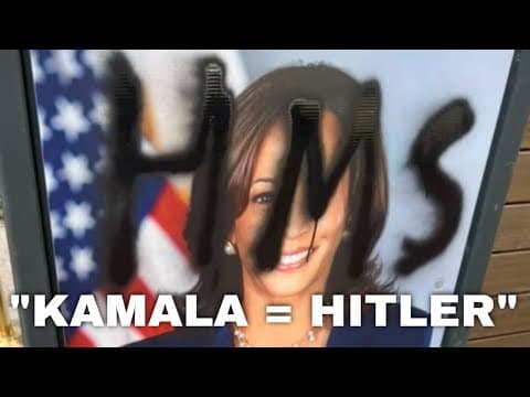 VIDEO: Kamala Harris posters vandalized, spray painting outside Little Gay Pub in DC