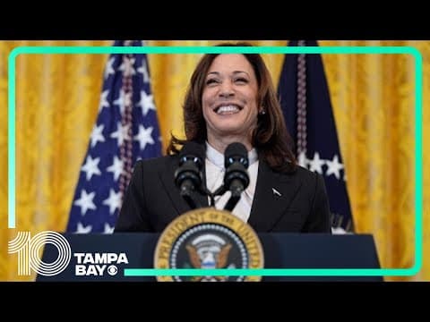 Vice President Harris speaks at NCAA championship event, 1st appearance since Biden announcement