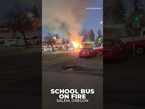 Salem school bus catches on fire