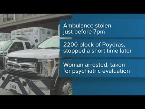 EMS ambulance stolen in New Orleans while crew in back of unit, authorities say