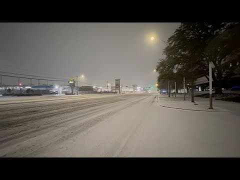 Houston snow day: Snow, ice covers Westheimer road near the Galleria