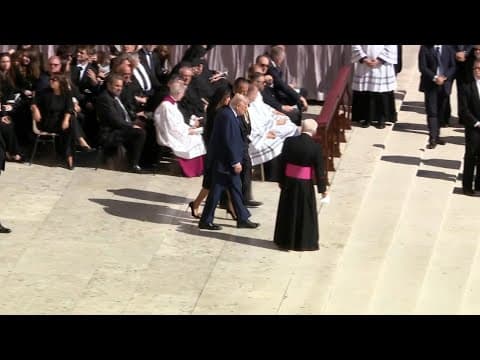Pope Francis funeral: President Trump and First Lady Melania Trump arrive | Raw video