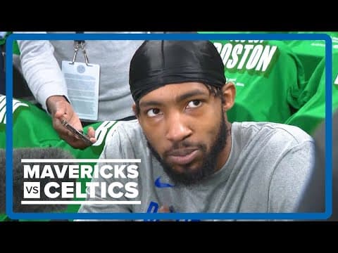 Derrick Jones Jr. speaks to the media before Game 1 of the 2024 NBA Finals