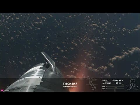 Watch SpaceX's Starship return to Earth during third test flight