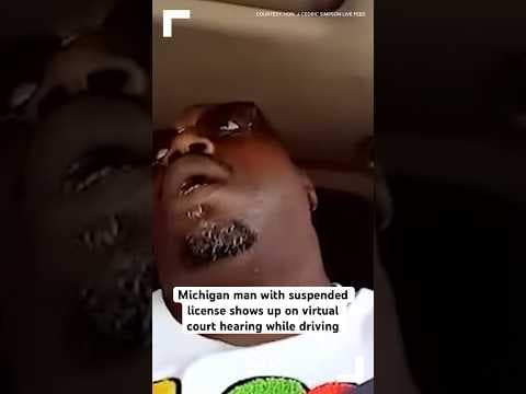 Michigan man with suspended license shows up on virtual court hearing while driving