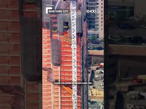 Crane collapse in New York: Video shows aerial view of aftermath #shorts