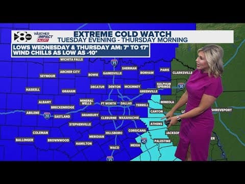 DFW Weather | Most of North Texas under extreme cold watch for much of this week in 14 day forecast