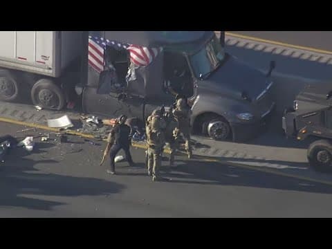 Driver pulled out of big rig after hours-long standoff on Houston's East Freeway