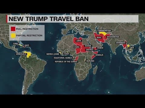 Trump announces travel ban affecting a dozen countries set to go into effect Monday