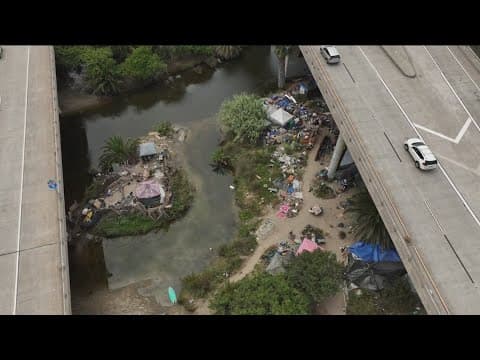 Drone captures San Diego homeless encampment known as 'The Island'