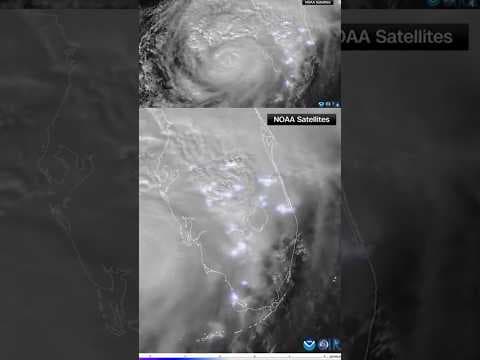 Lightning Strikes Inside Hurricane Milton Over Florida