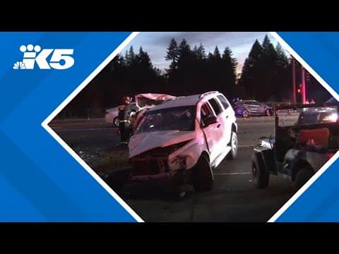 Lakewood police pursuit ends in large crash on Canyon Road