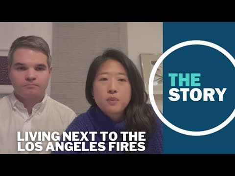 Santa Monica residents anxiously await news on the progress of nearby fires