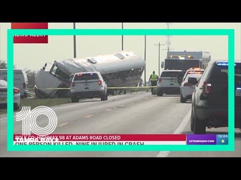 1 person dead, at least 10 others hurt in tanker vs. worker transport bus crash in Polk County