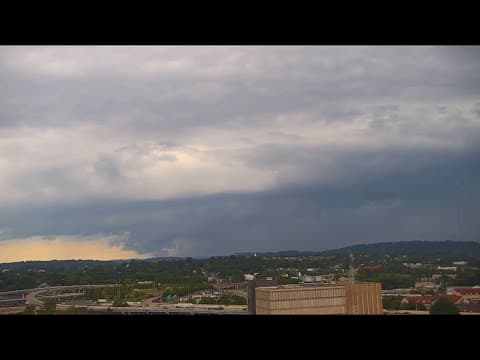 Timelapse video shows tornado-warned storm rotating over Knoxville