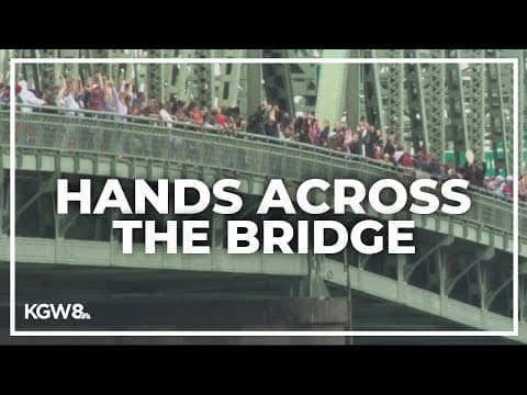 Hundreds walk across the Interstate Bridge to raise awareness of addiction