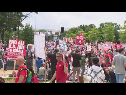 Protests begin hours ahead of Netanyahu's speech to Congress