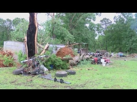 Mobile home park gets damage from storms across LA and Mississippi