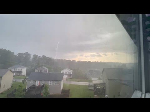 Raw Video: Strong storms pass through Powell, Tennessee