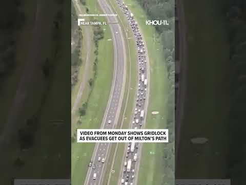 Hurricane Milton: Gridlock on roads as people in Florida get out of the way of the storm #shorts