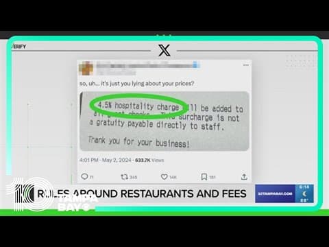Restaurant fees illegal? In Florida, here's when they're allowed