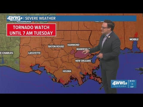Severe Weather update | Tornado watch extended until 7 AM Tuesday