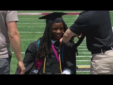 Student who is paralyzed walks across stage to get diploma thanks to special technology