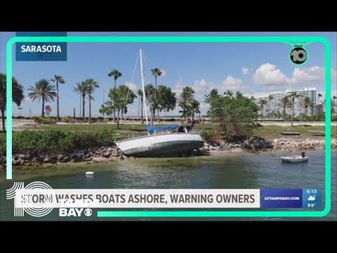 Boats still stranded ashore in Sarasota after Hurricane Idalia