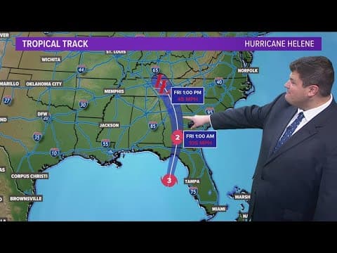 Hurricane Helene: Latest track of the hurricane as it approaches landfall