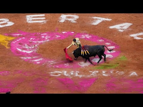 Bullfighting resumes in Mexico City before a full crowd while activists protest outside